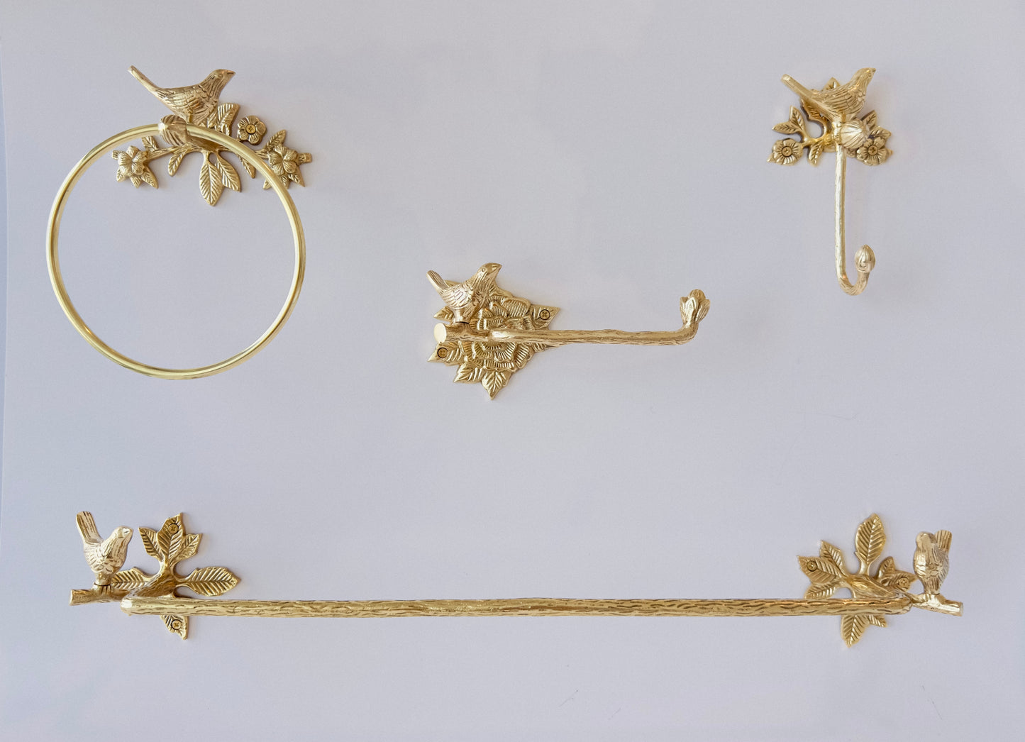 Brass Polished Bird Toilet Paper Roll Holder