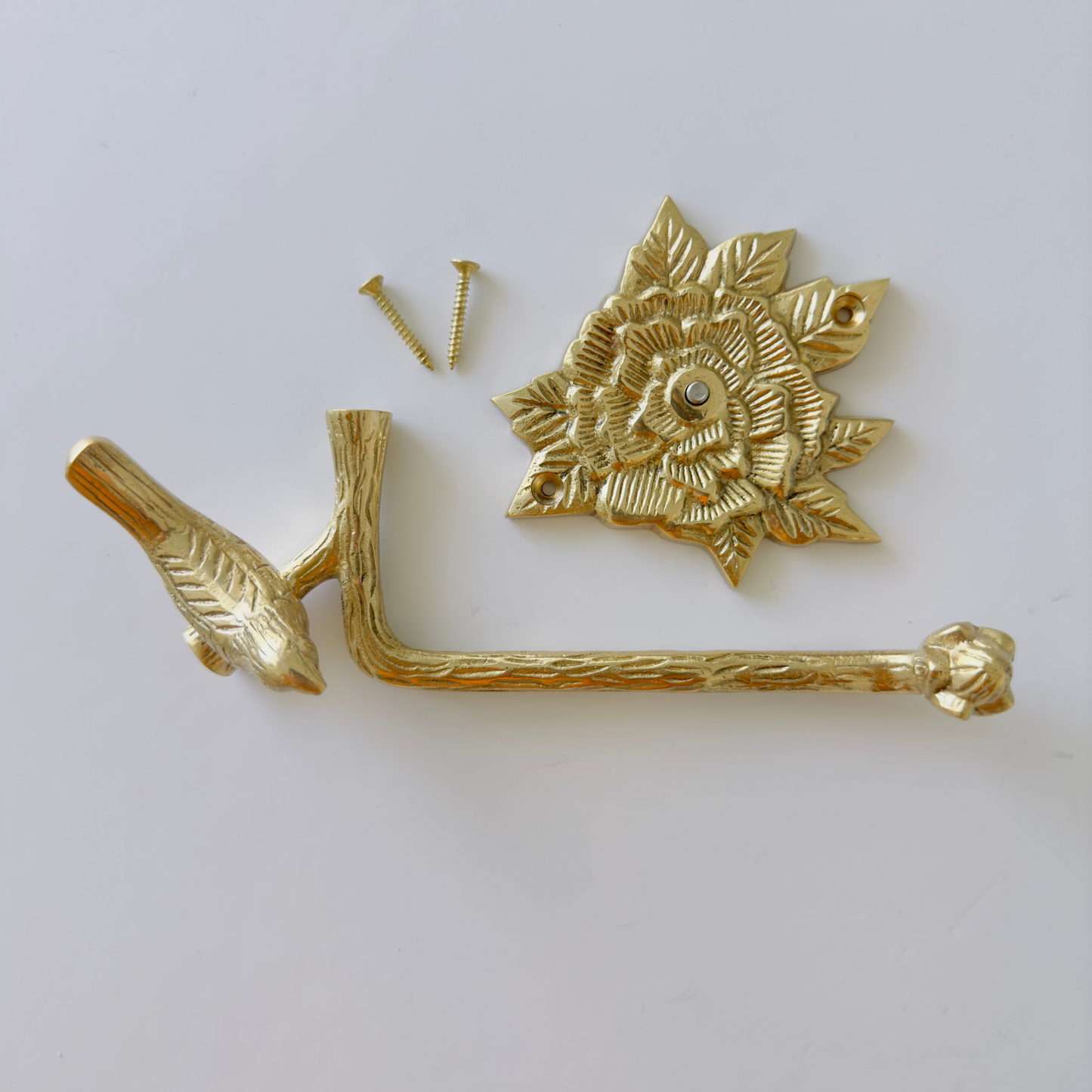 Brass Polished Bird Toilet Paper Roll Holder