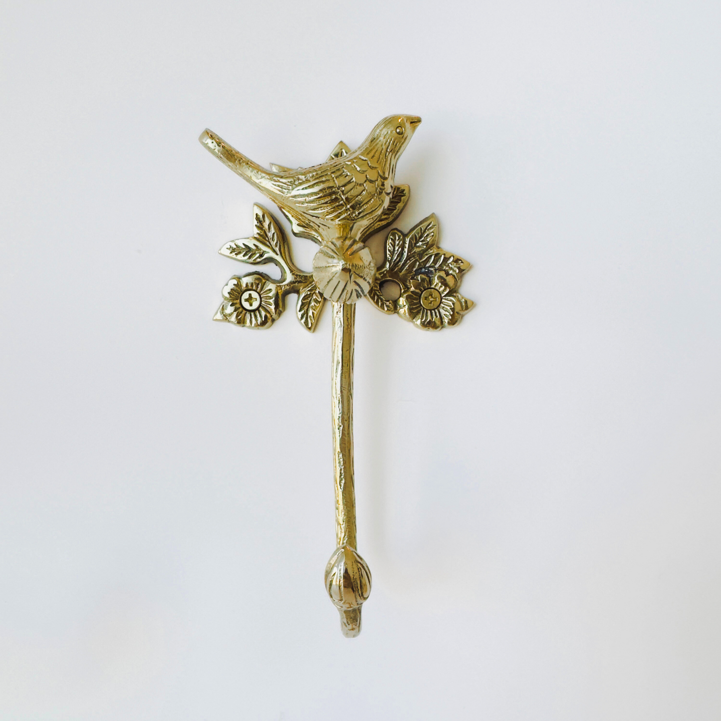 Gancio per uccelli in ottone lucidato
