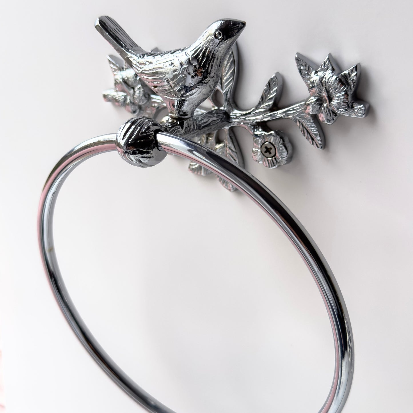 Chrome Bird Collection Bundle Pack (4 Pcs) | Towel Ring + Roll Holder + Hook + Rack