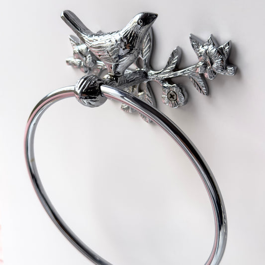 Chrome Polished Brass Bird Towel Ring Holder