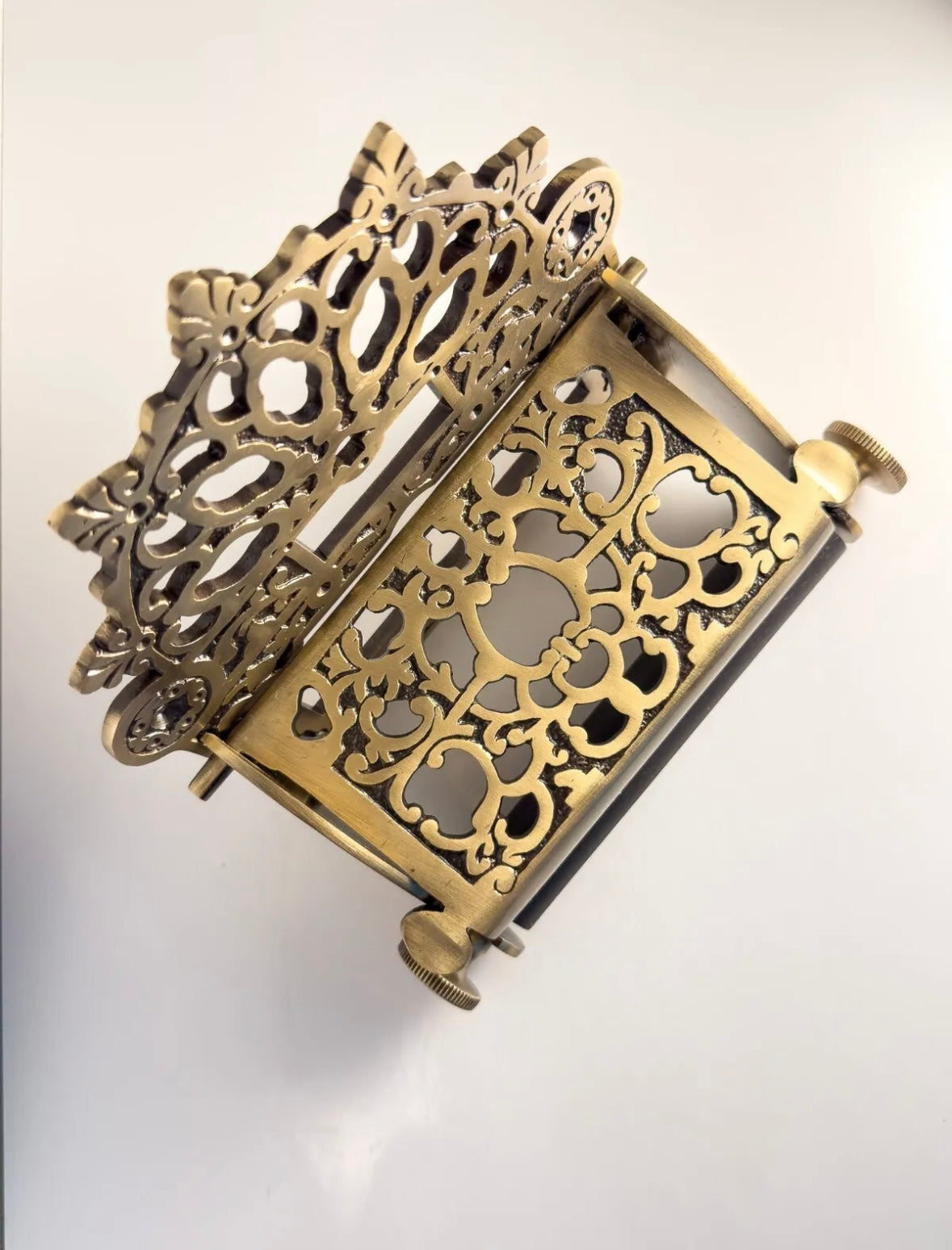 Victorian Set of Antique Brass (Towel Ring + Roll Holder)