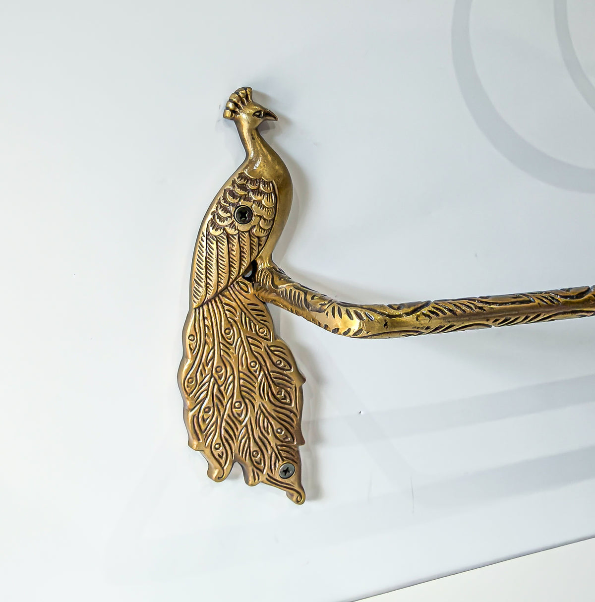 Porte-serviettes en laiton antique en forme d'oiseau