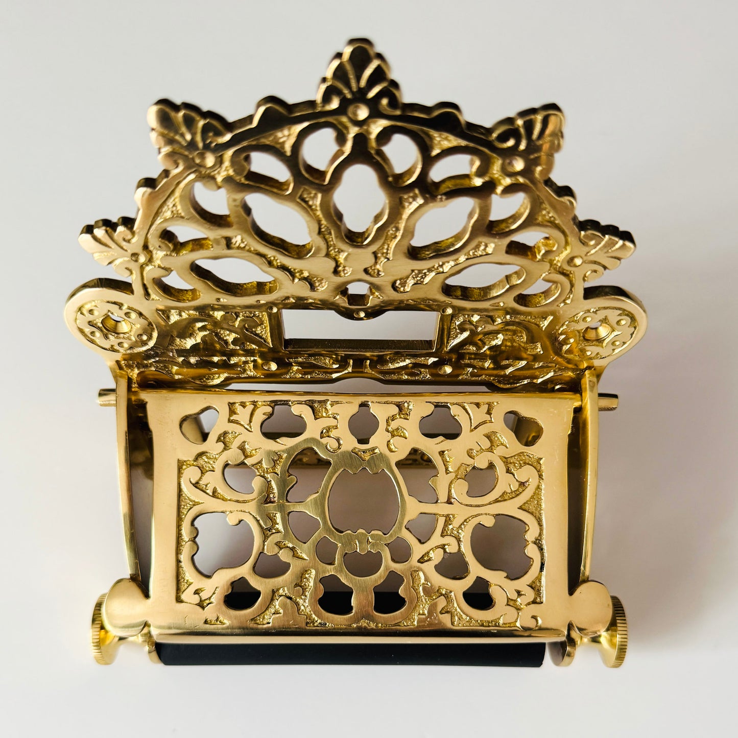 Victorian Brass Polished Toilet Paper Roll Holder