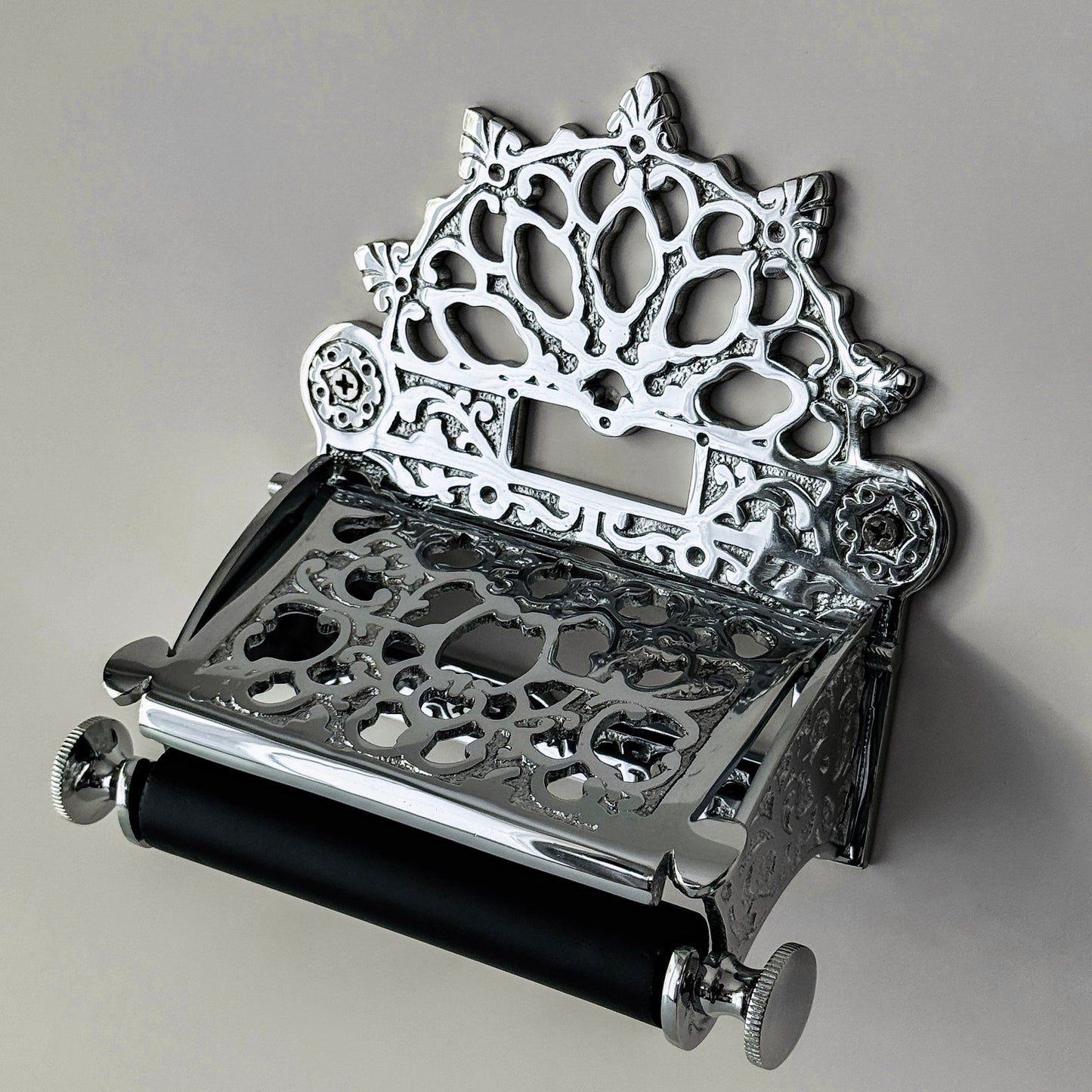 Victorian Chrome Brass Toilet Paper Roll Holder