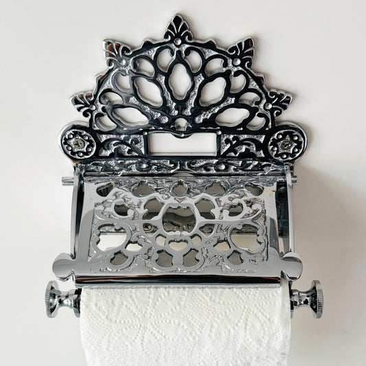 Victorian Chrome Brass Toilet Paper Roll Holder