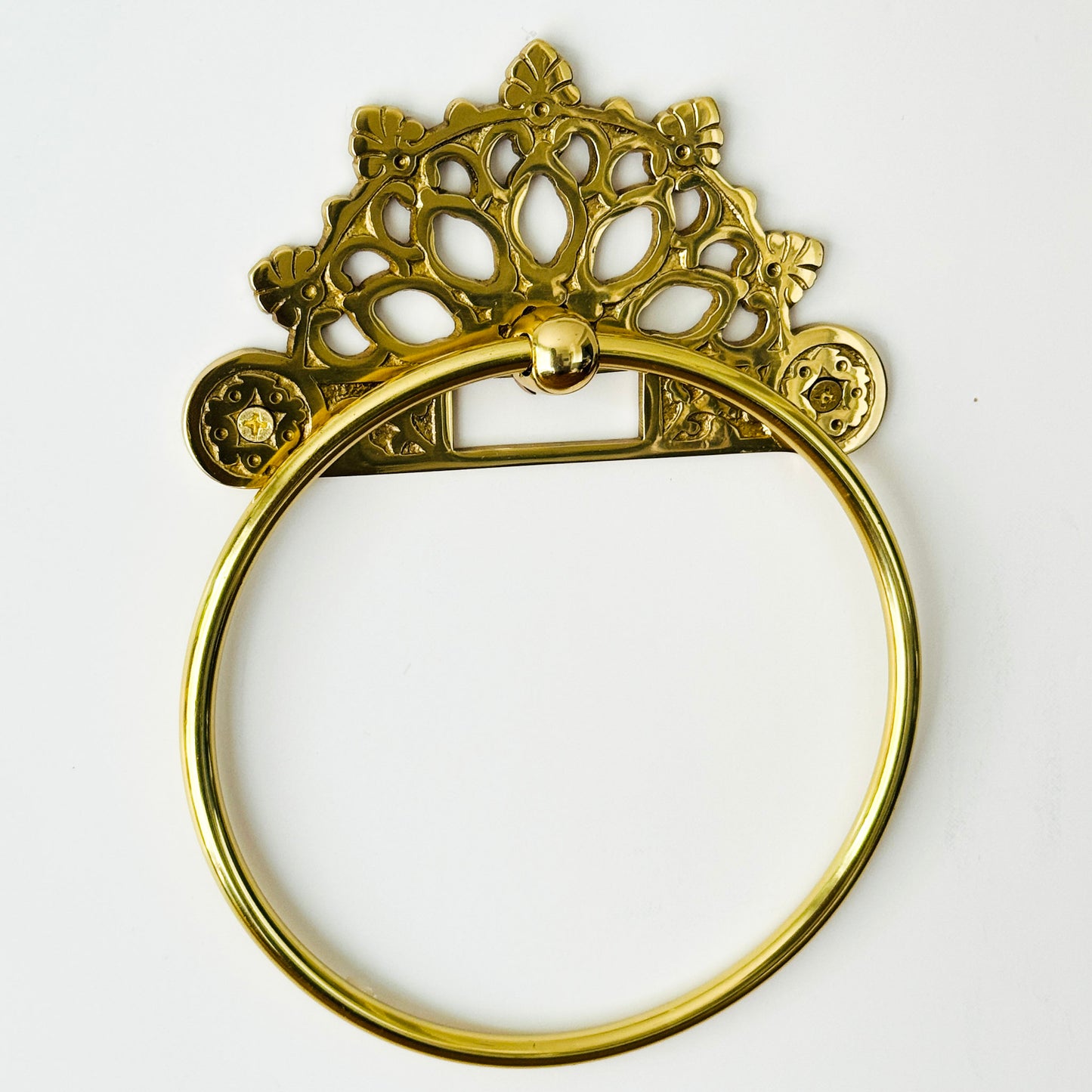 Victorian Brass Polished Ring Towel Holder