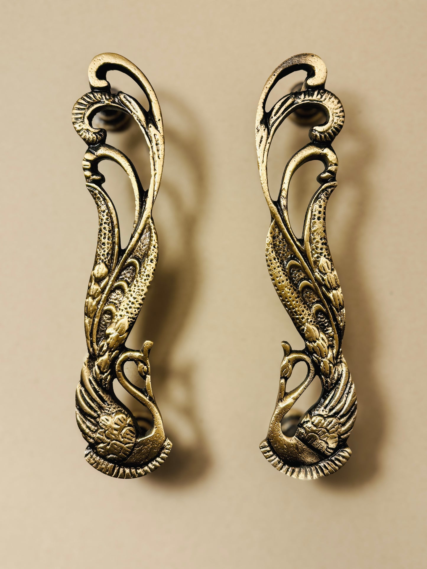 Antique Brass Peacock Cabinet & Door Handles/Pulls