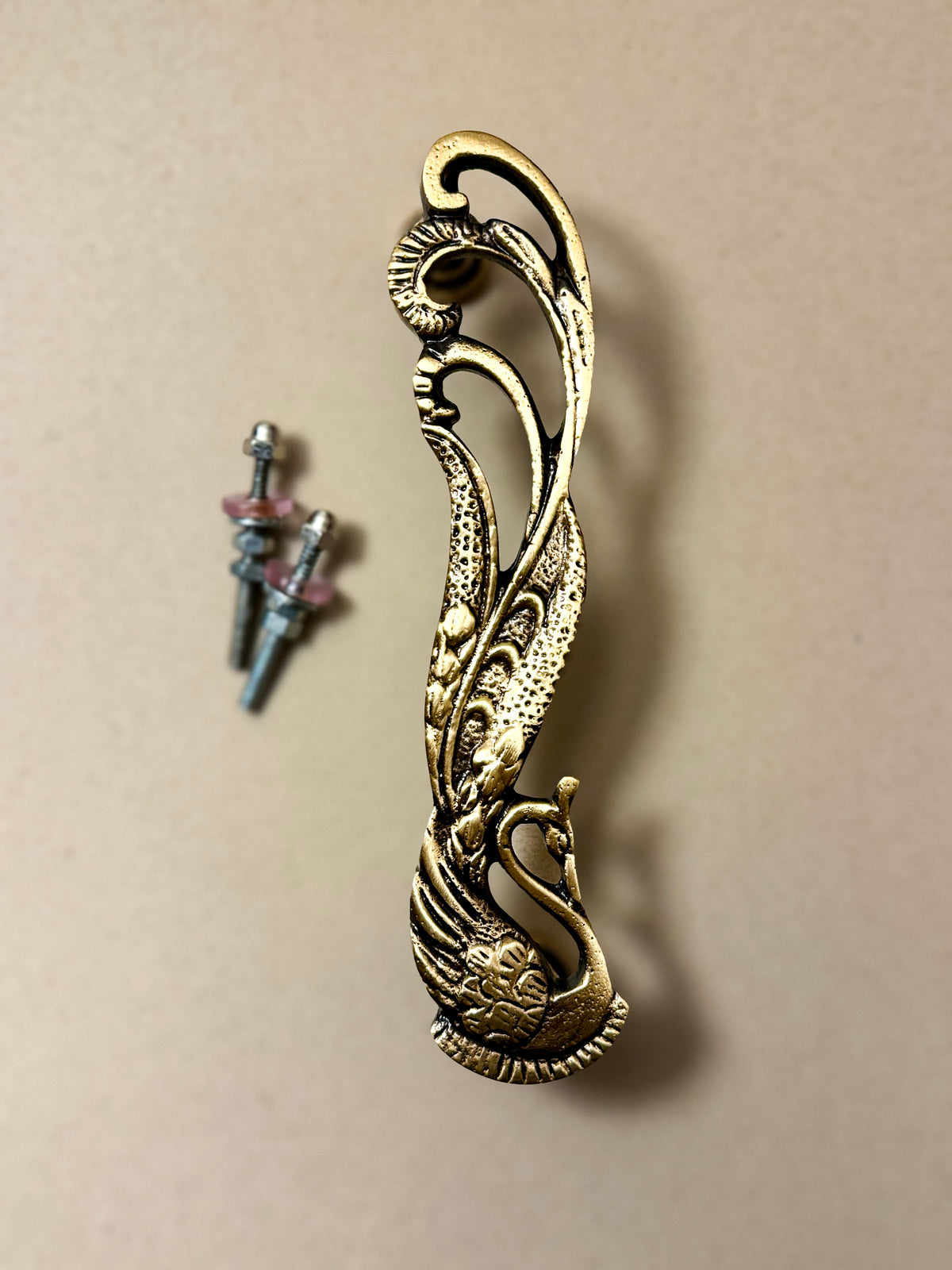 Antique Brass Peacock Cabinet & Door Handles/Pulls