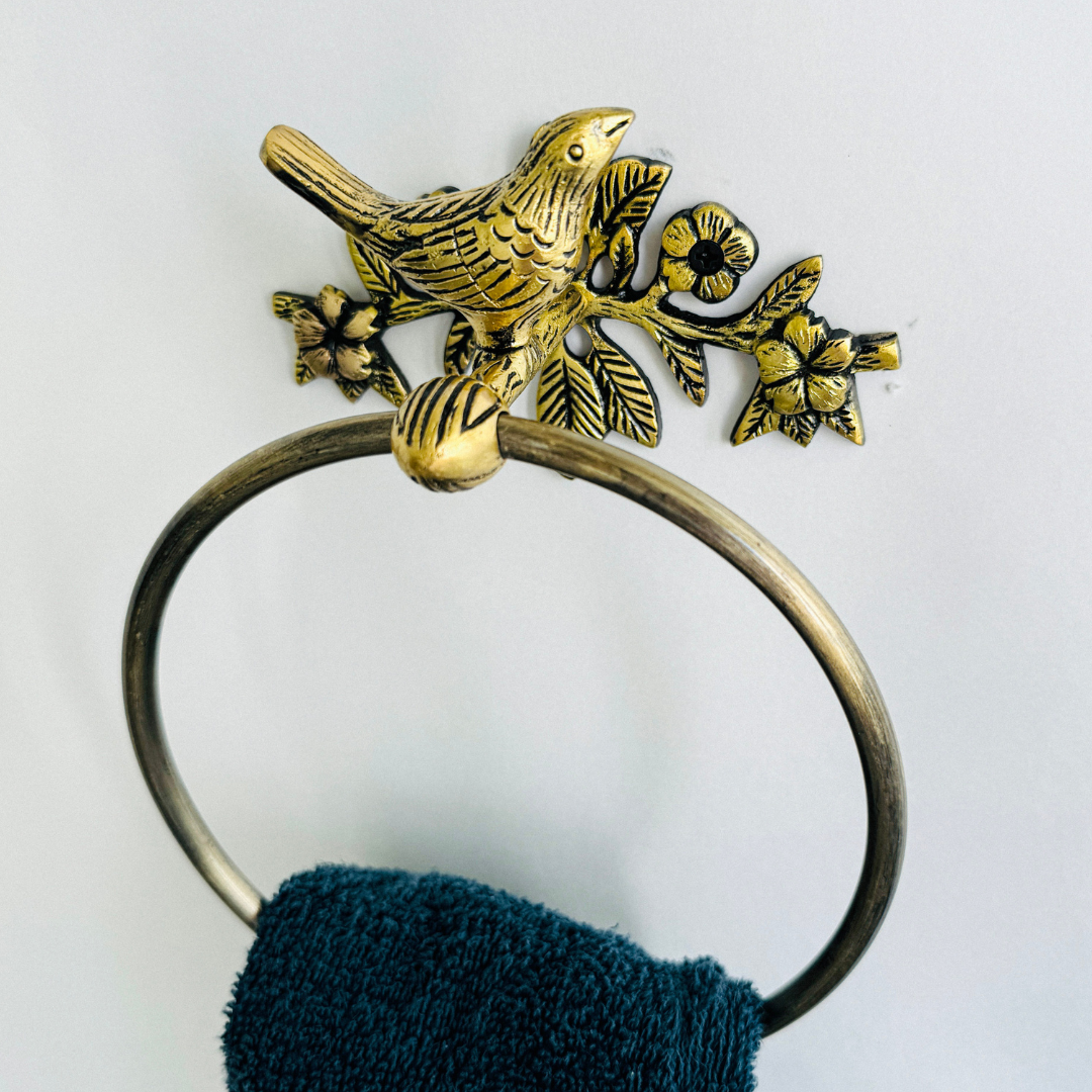 Antique Bird Collection Bundle Pack (4 Pcs) | Towel Ring + Roll Holder + Hook + Rack