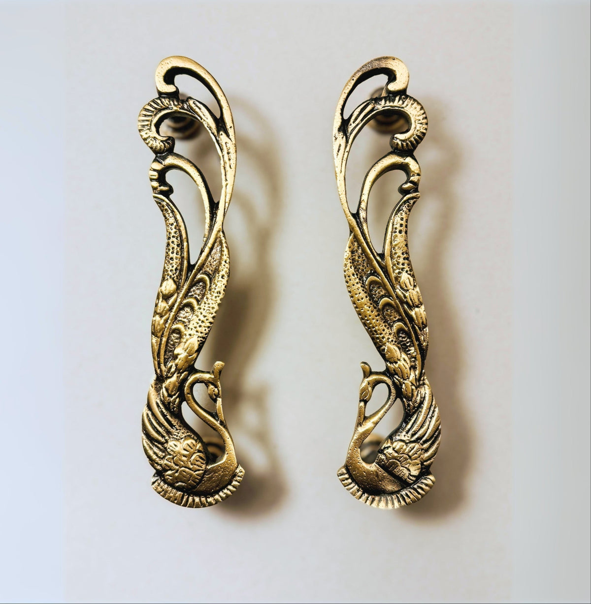 Antique Brass Peacock Cabinet & Door Handles/Pulls
