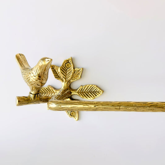 Brass Polished Bird Towel Rack