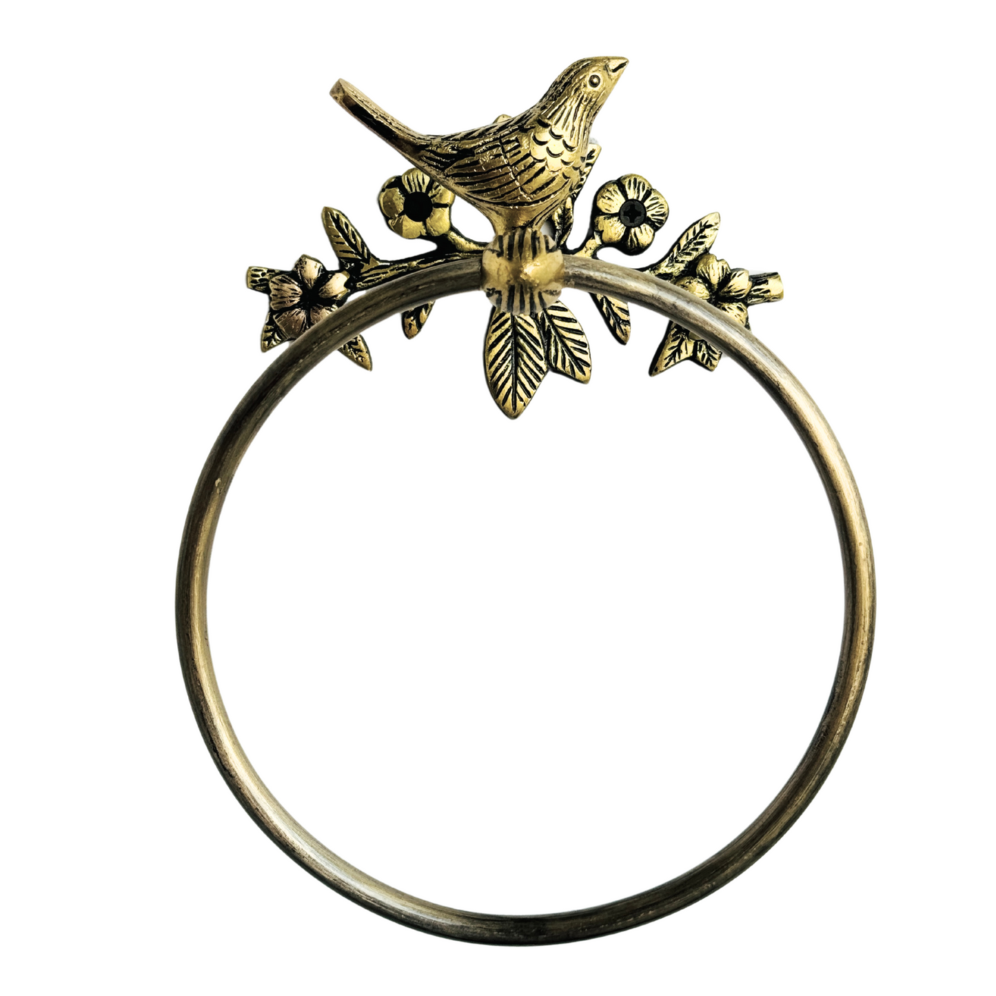 Brass Antique Bird Towel Ring Holder
