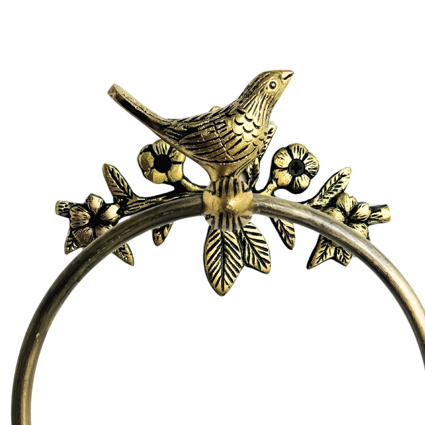 Brass Antique Bird Towel Ring Holder
