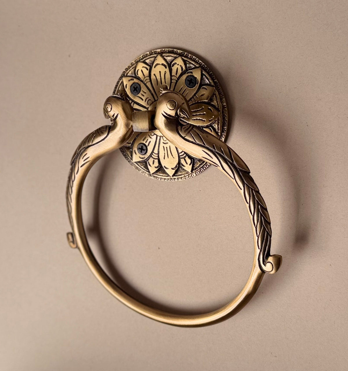 Peacock Brass Antique Heavy Duty Towel Ring Holder