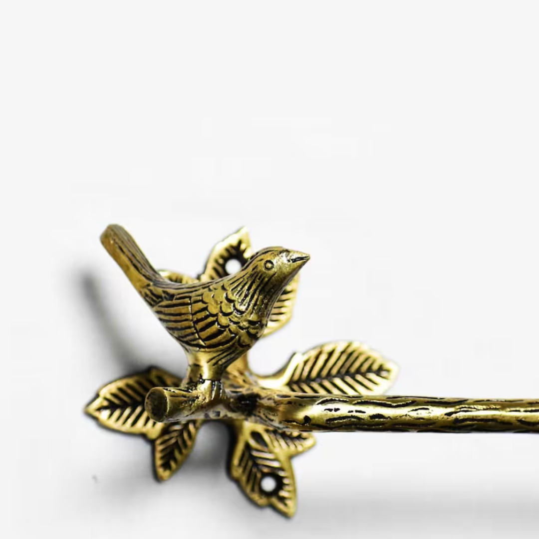 Brass Antique Bird Towel Rack