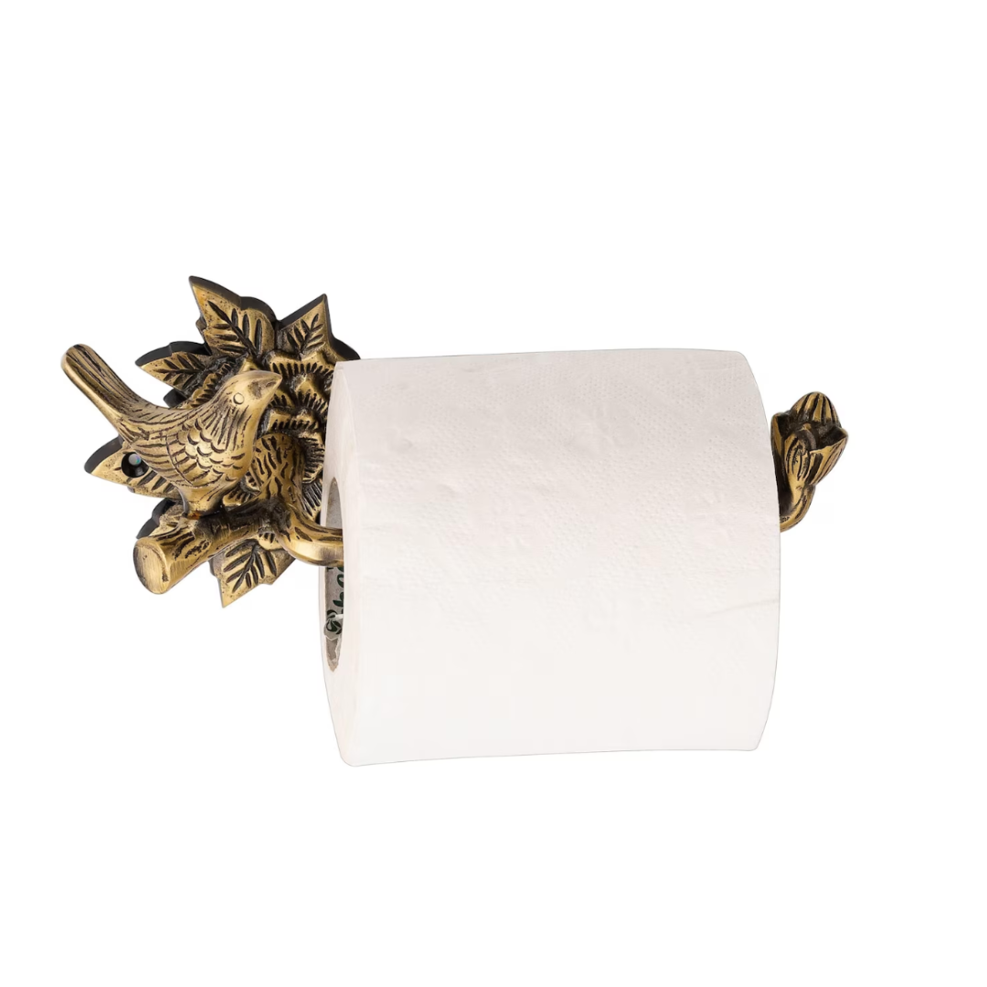 Brass Antique Bird Toilet Paper Roll Holder