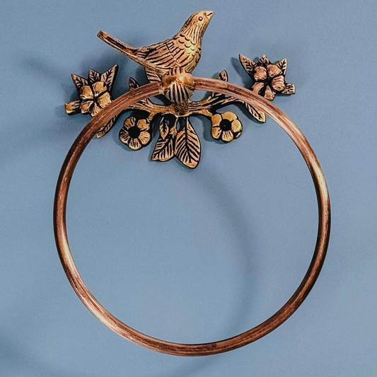 Brass Antique Bird Towel Ring