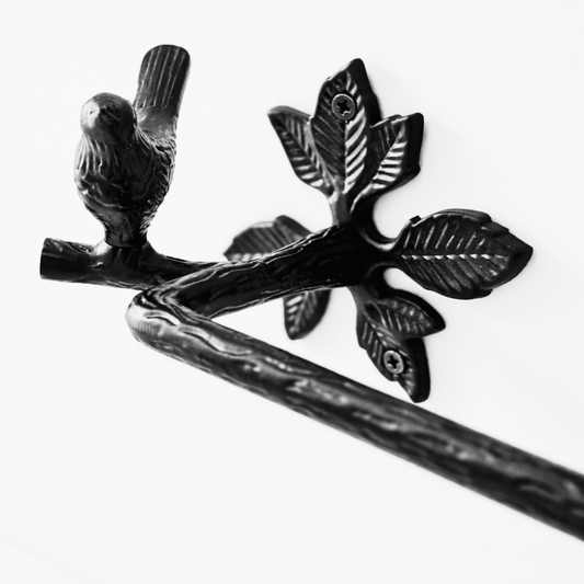 Black Brass Bird Towel Rack