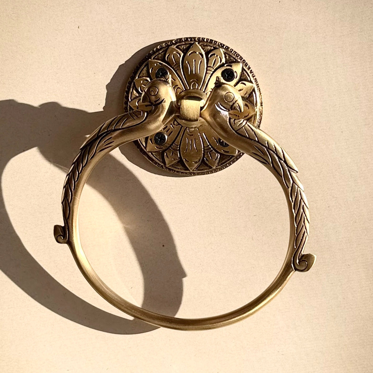 Peacock Brass Antique Heavy Duty Towel Ring Holder