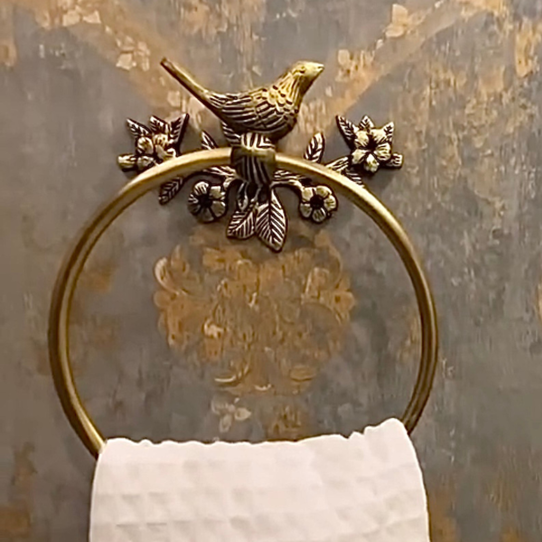 Antique Bird Collection (3 Pcs) | Towel Ring + Roll Holder + Hook