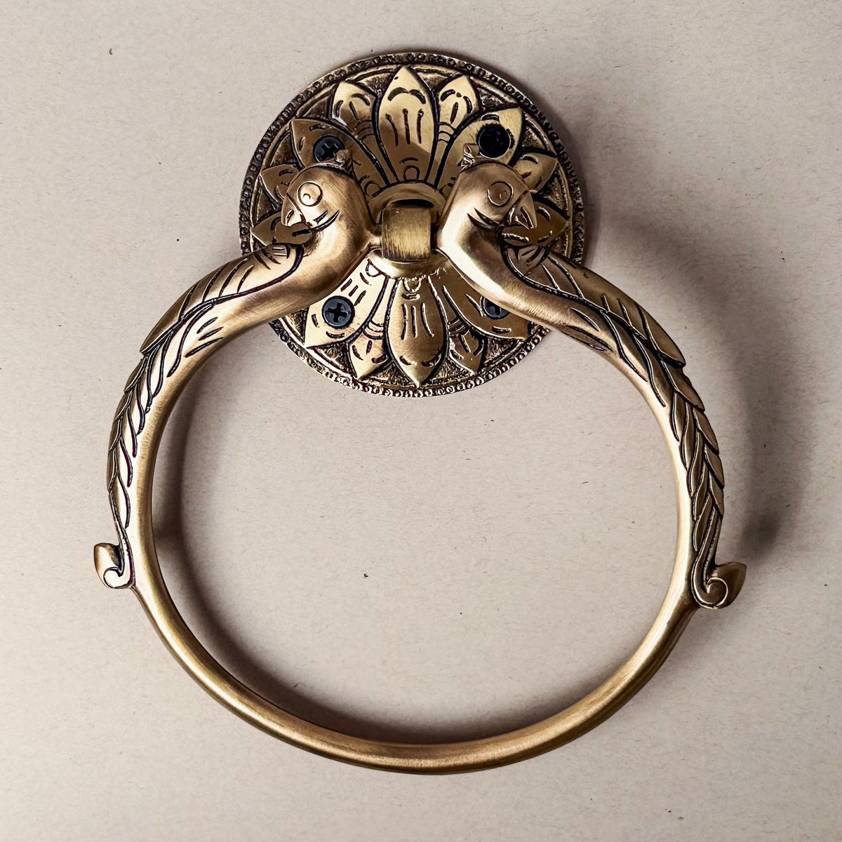 Peacock Brass Antique Heavy Duty Towel Ring Holder