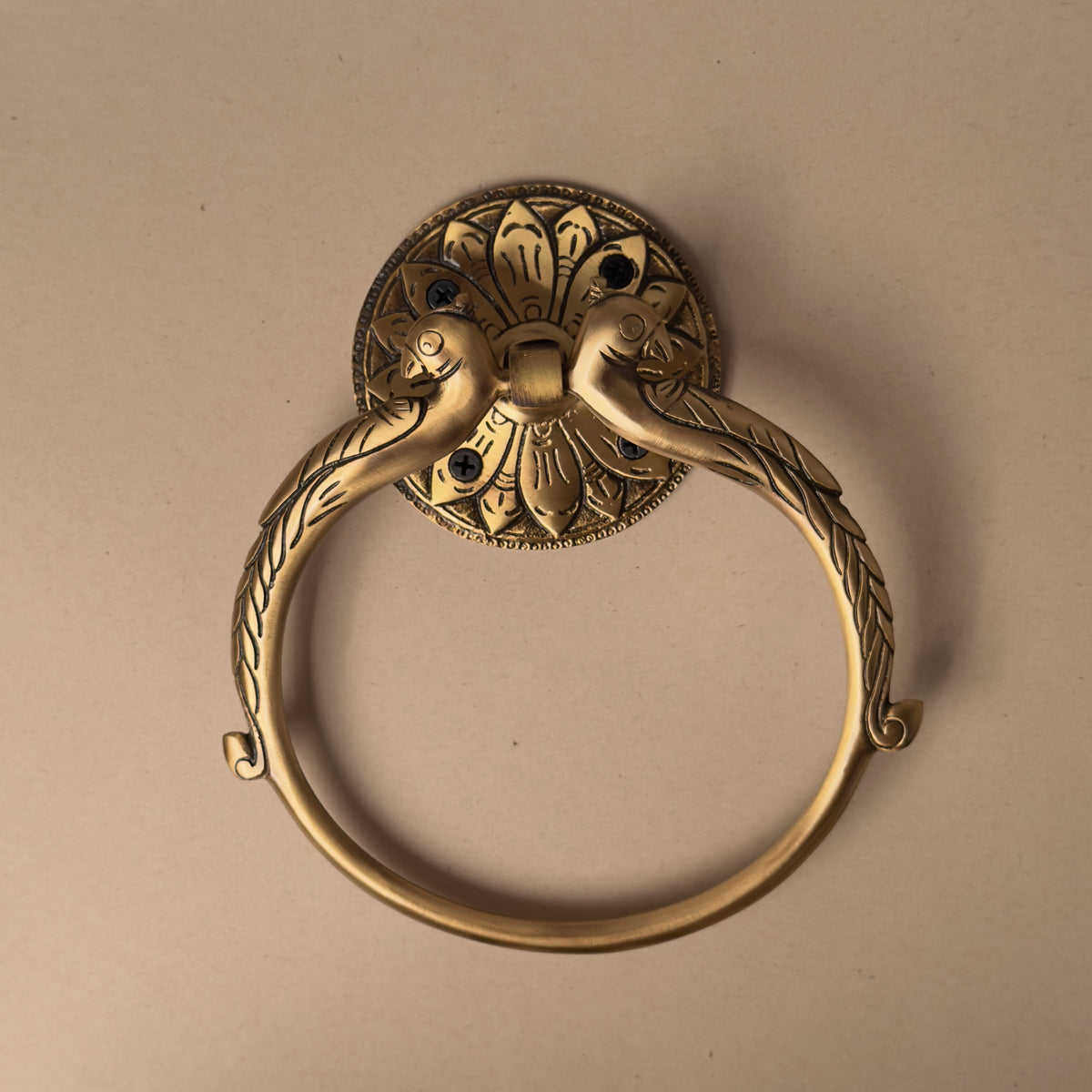 Peacock Brass Antique Heavy Duty Towel Ring Holder