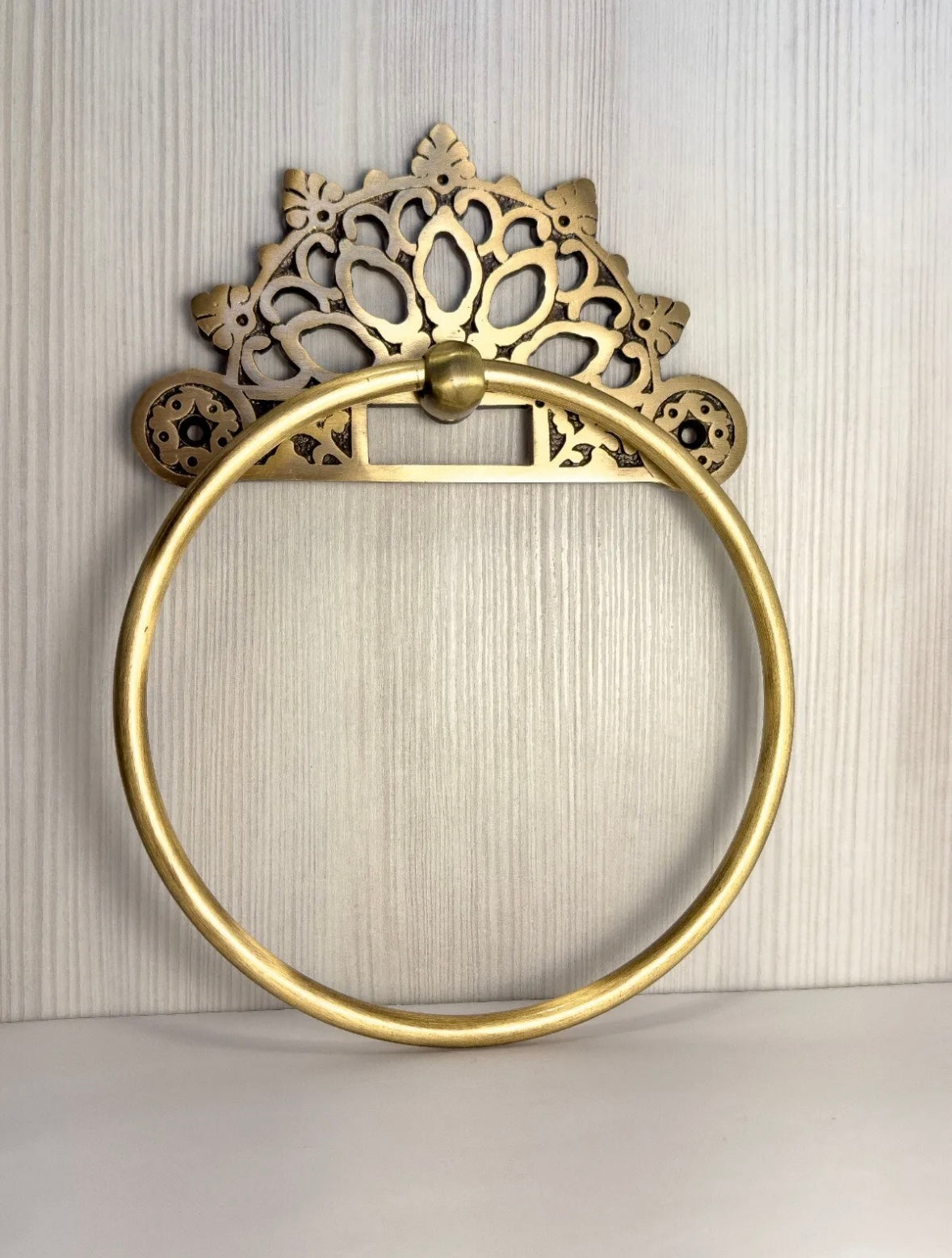 Victorian Antique Brass Ring Towel Holder