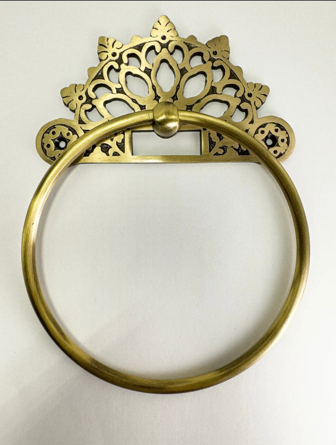 Victorian Antique Brass Ring Towel Holder