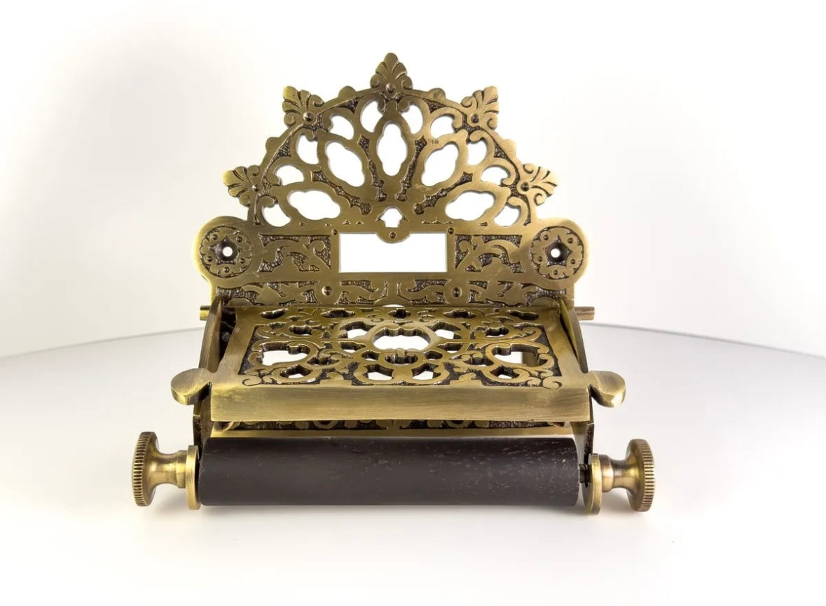 Victorian Antique Brass Toilet Paper Roll Holder