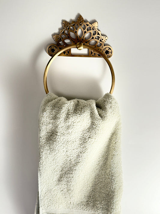 Victorian Antique Brass Ring Towel Holder