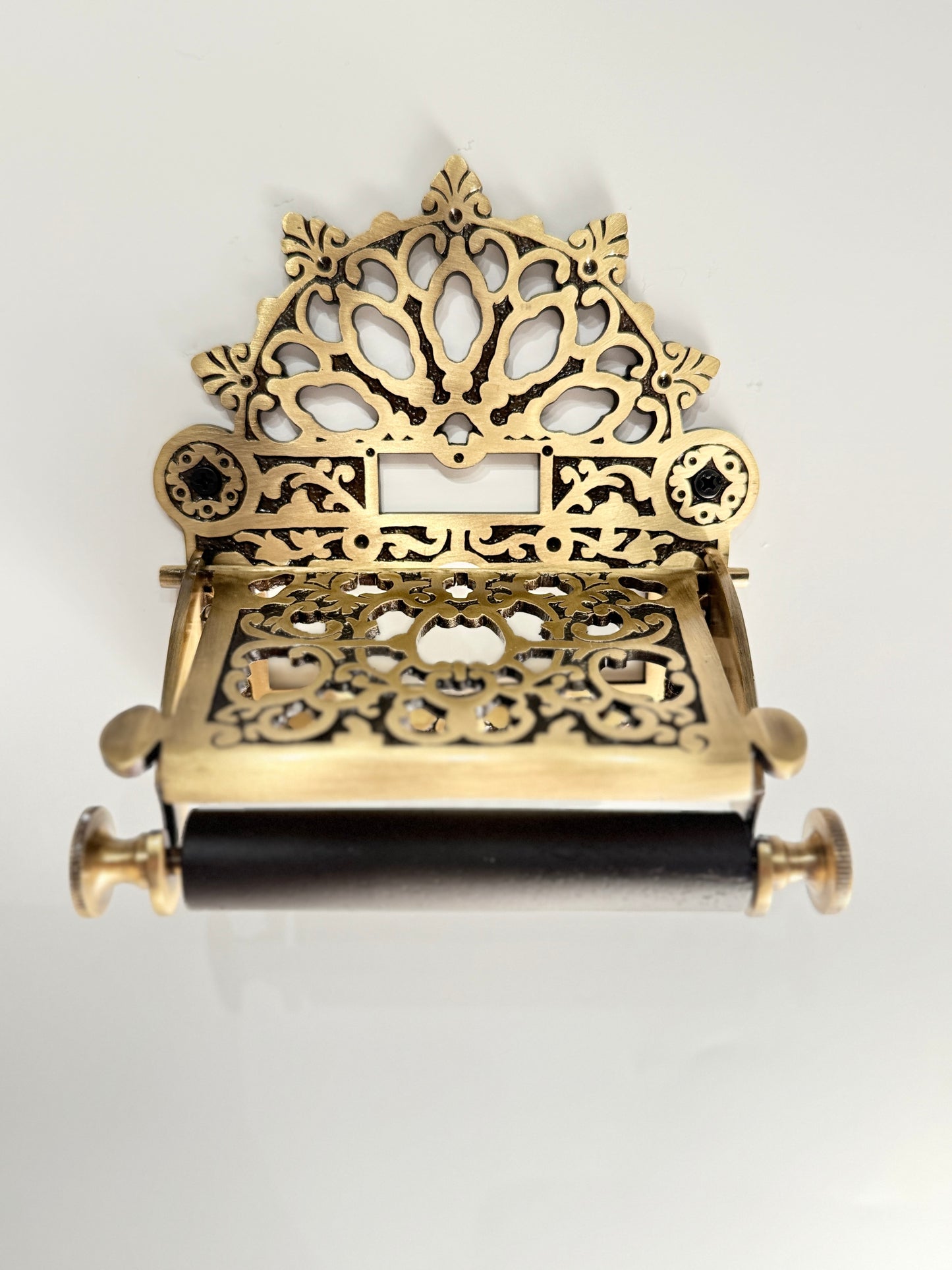 Victorian Antique Brass Toilet Paper Roll Holder