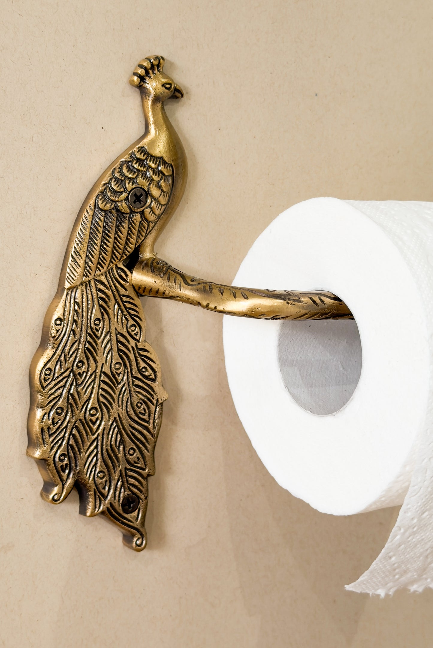 Peacock Brass Antique Toilet Paper Roll Holder