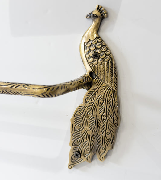 Peacock Brass Antique Towel Rack