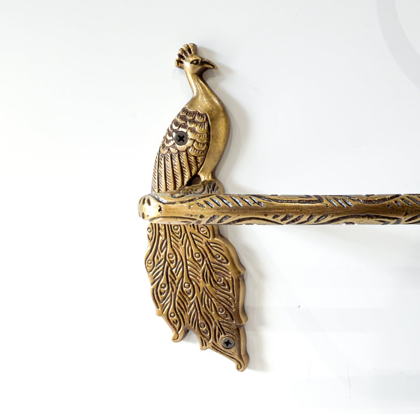 Peacock Brass Antique Towel Rack