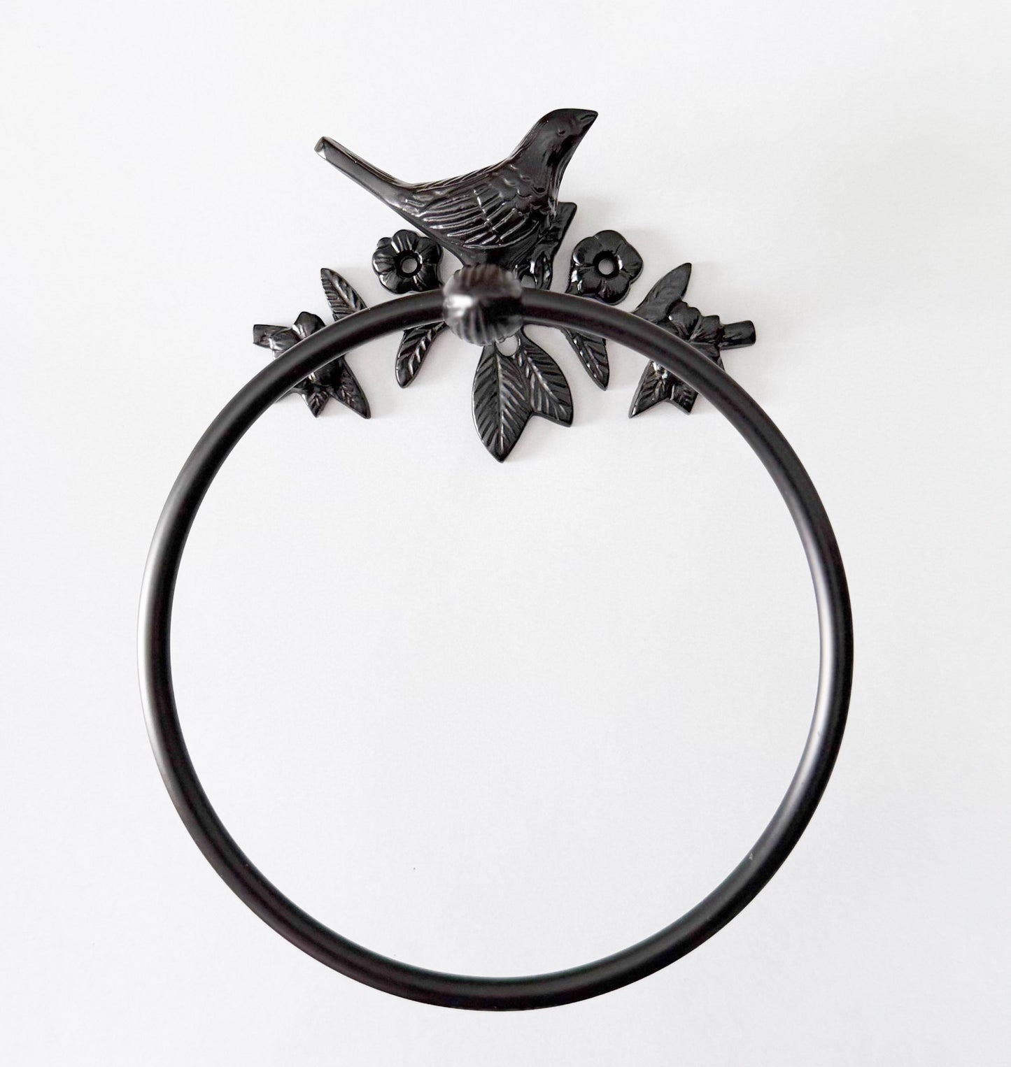 Portasciugamani ad anello in ottone a forma di uccello antico