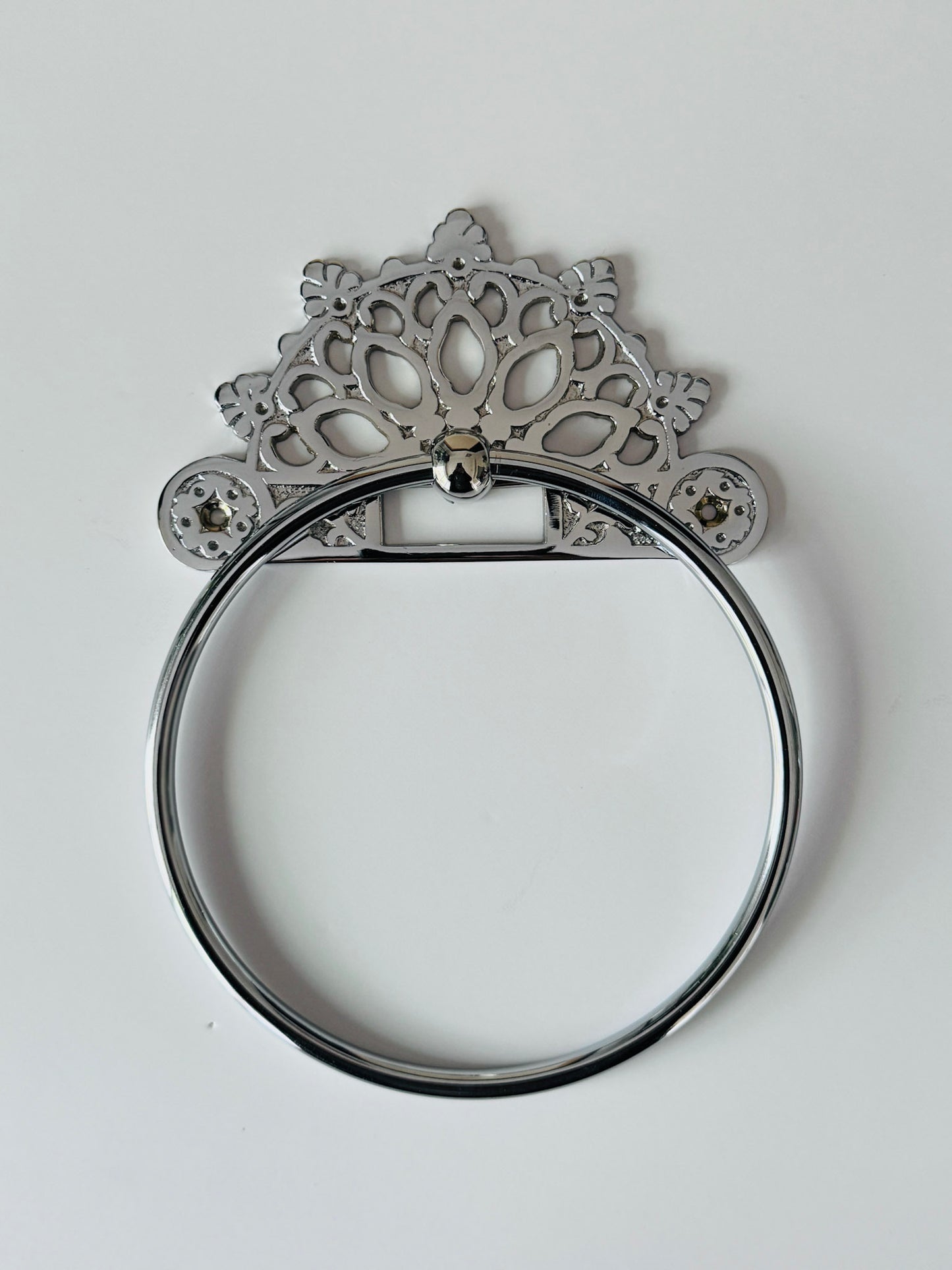 Victorian Chrome Brass Ring Towel Holder
