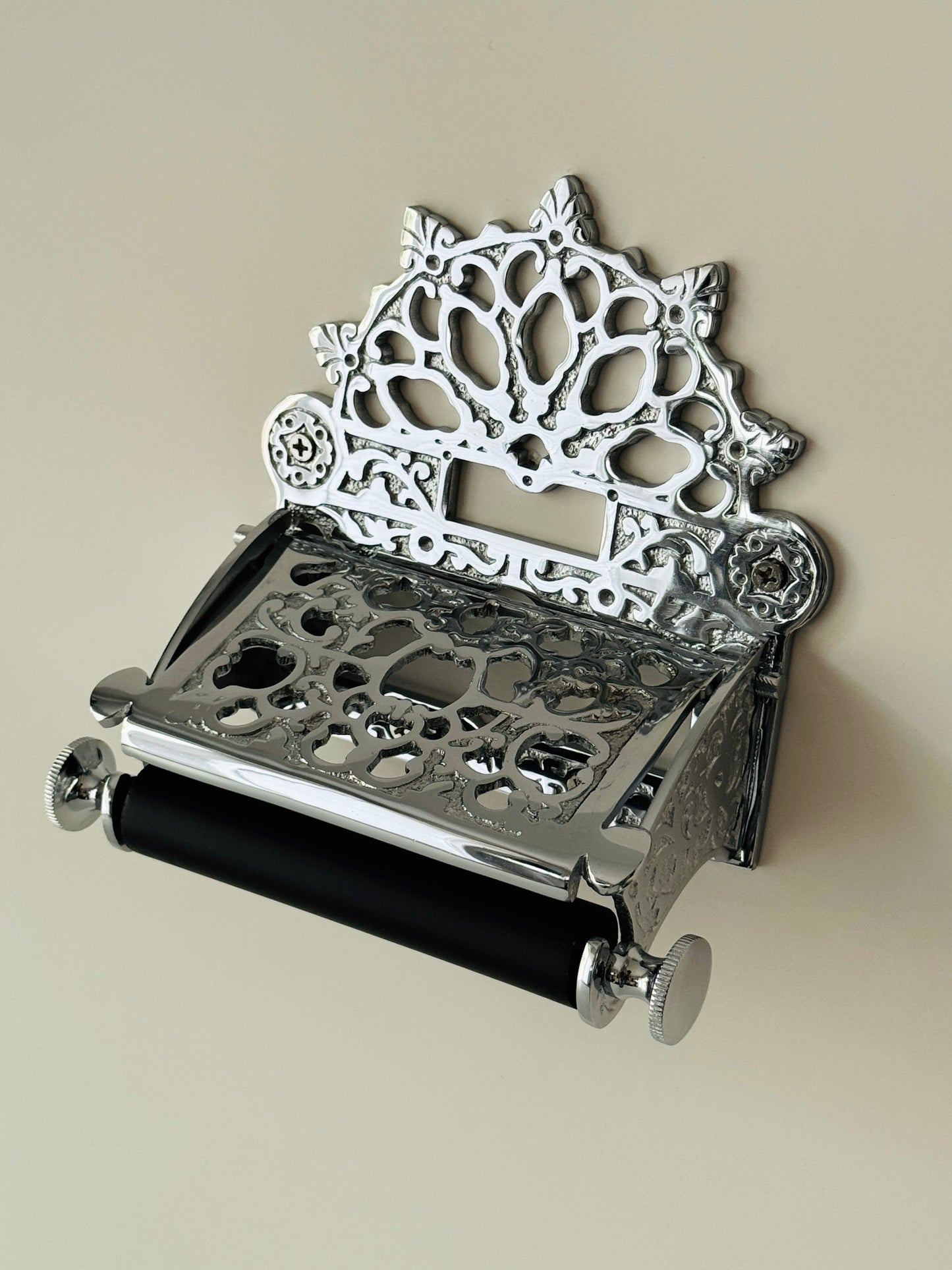 Victorian Chrome Brass Toilet Paper Roll Holder