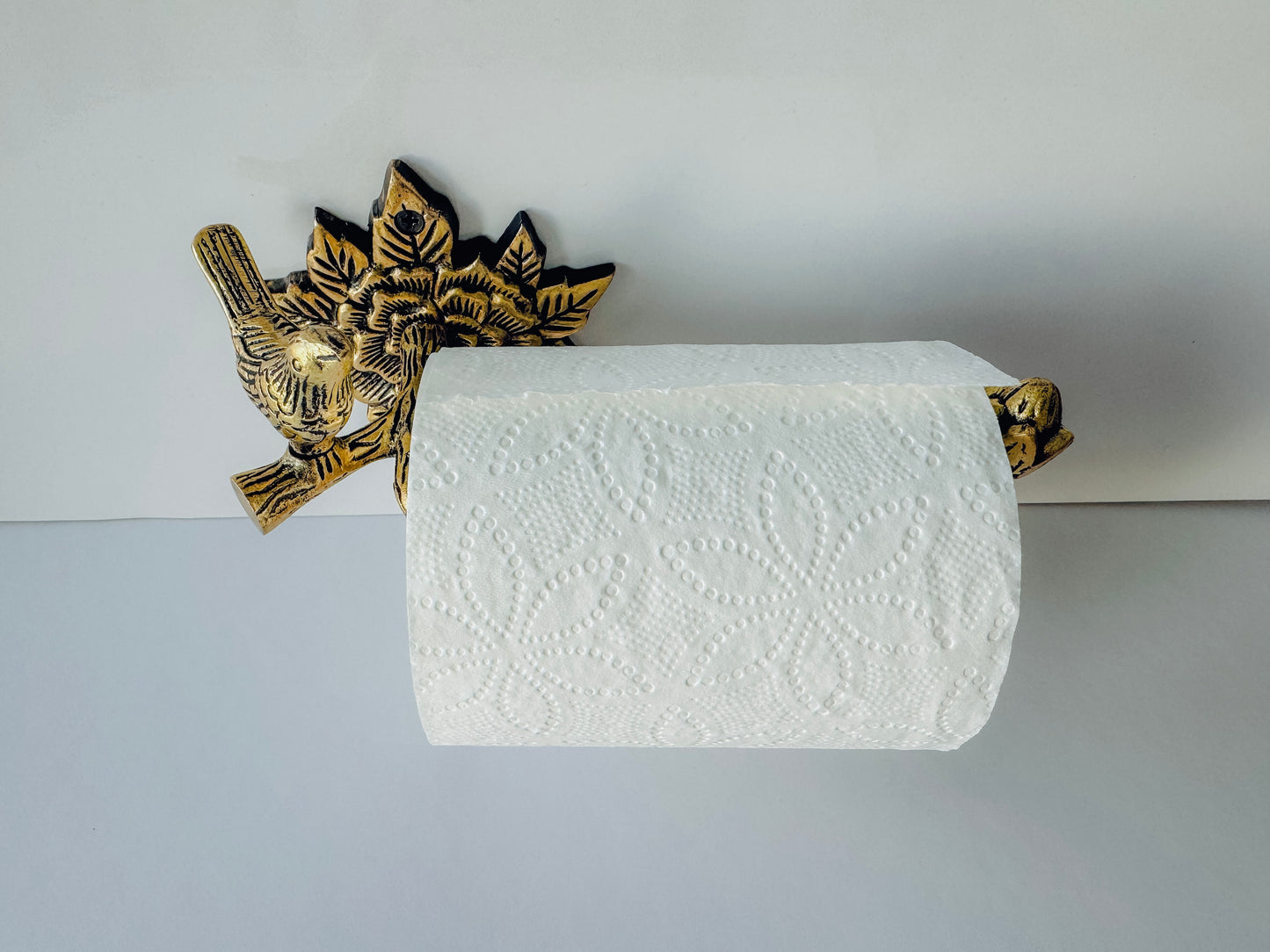 Brass Antique Bird Toilet Paper Roll Holder