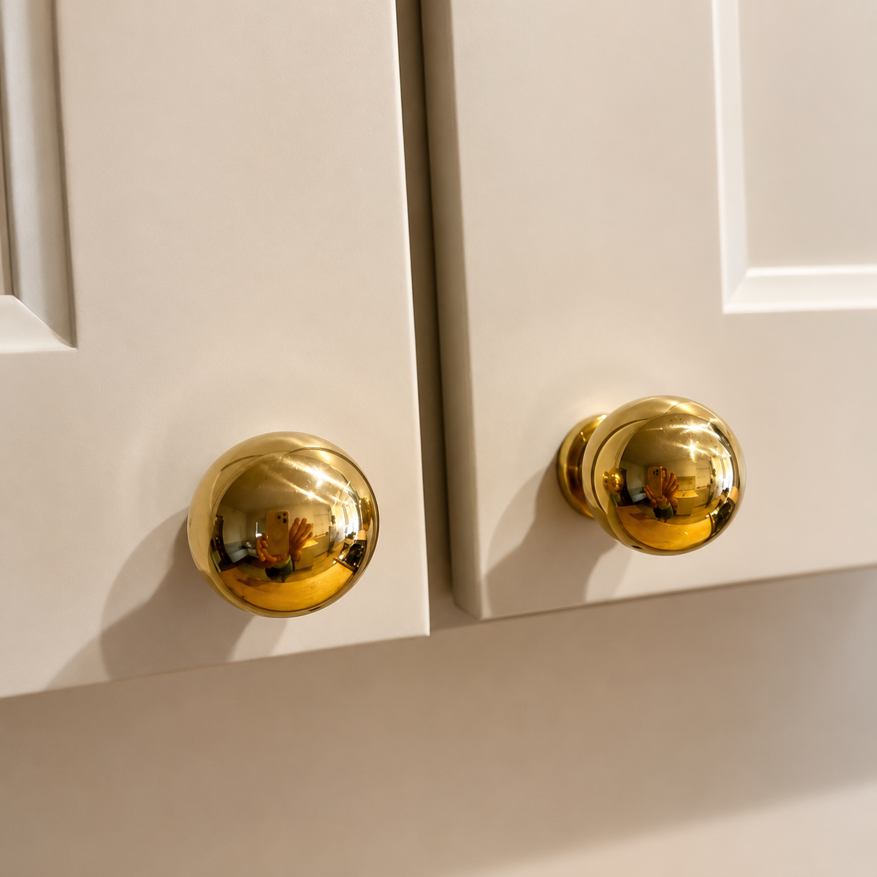 Boutons de porte et d'armoire en laiton poli