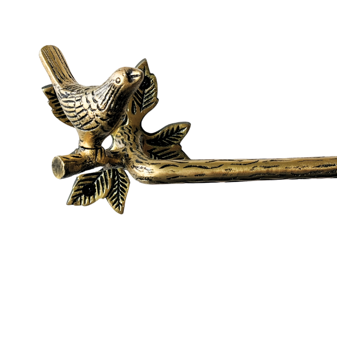 Brass Antique Bird Towel Rack