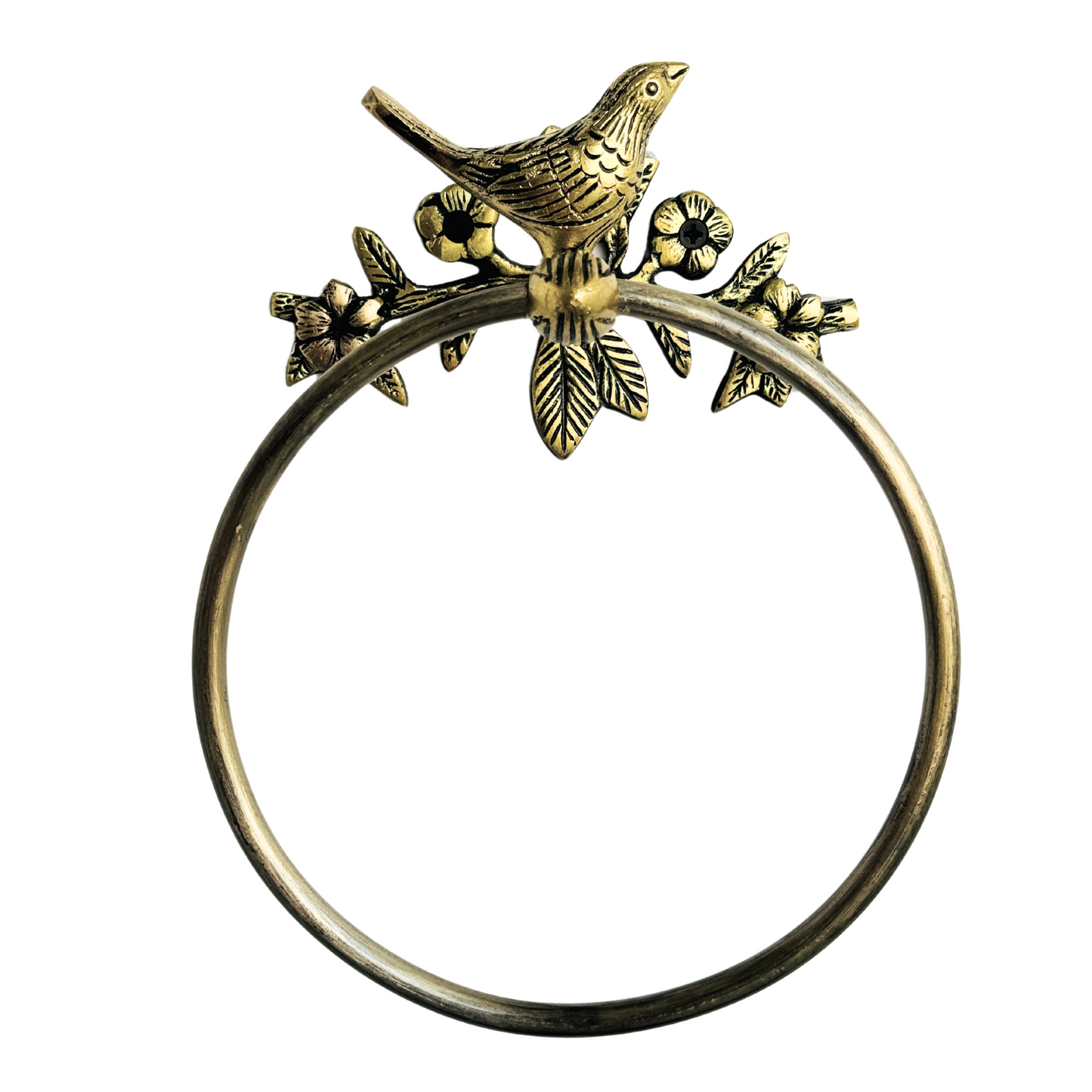 Brass Antique Bird Towel Ring