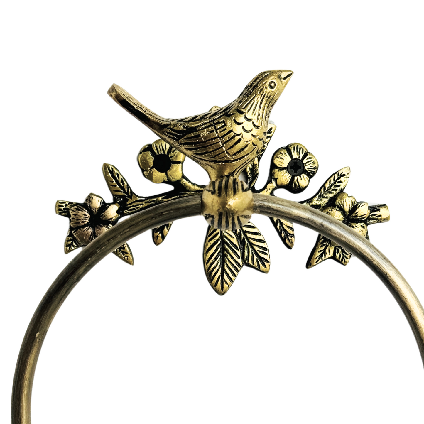 Brass Antique Bird Towel Ring